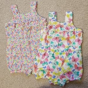 Bundle of 2 Baby Girl summer rompers